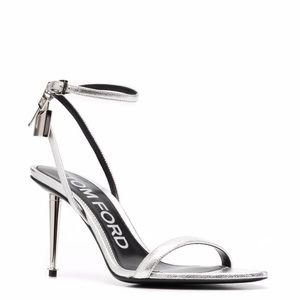 tom ford padlock 90mm silver heeled sandals